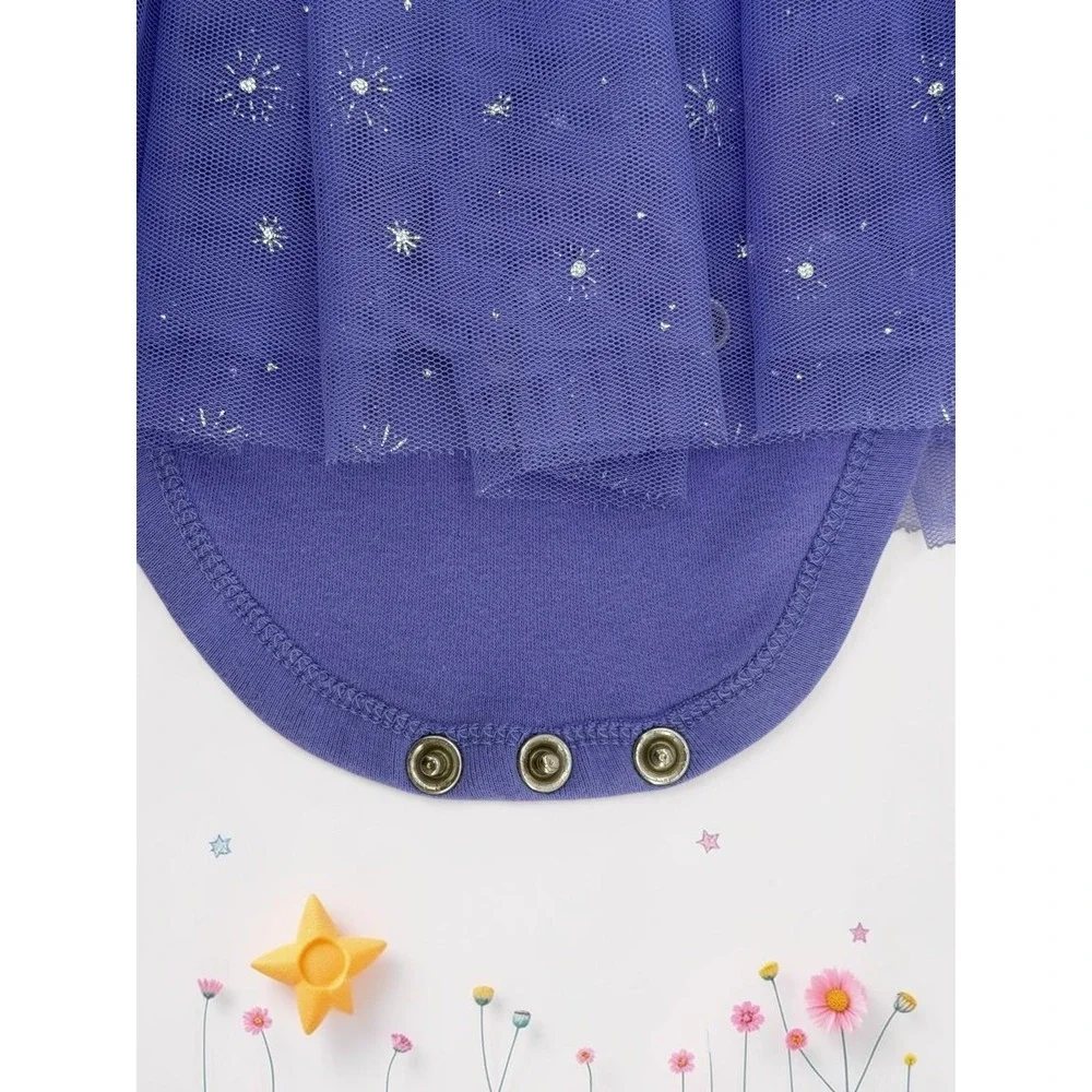 Disney 100 Minnie Mouse Purple Tulle Star Tutu Bodysuit Dress 18-24M
